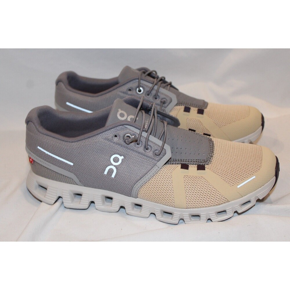 NEW ON CLOUD MEN'S CLOUD 5 RUNNING SHOES SNEAKERS FOG SAVANNAH 9.5